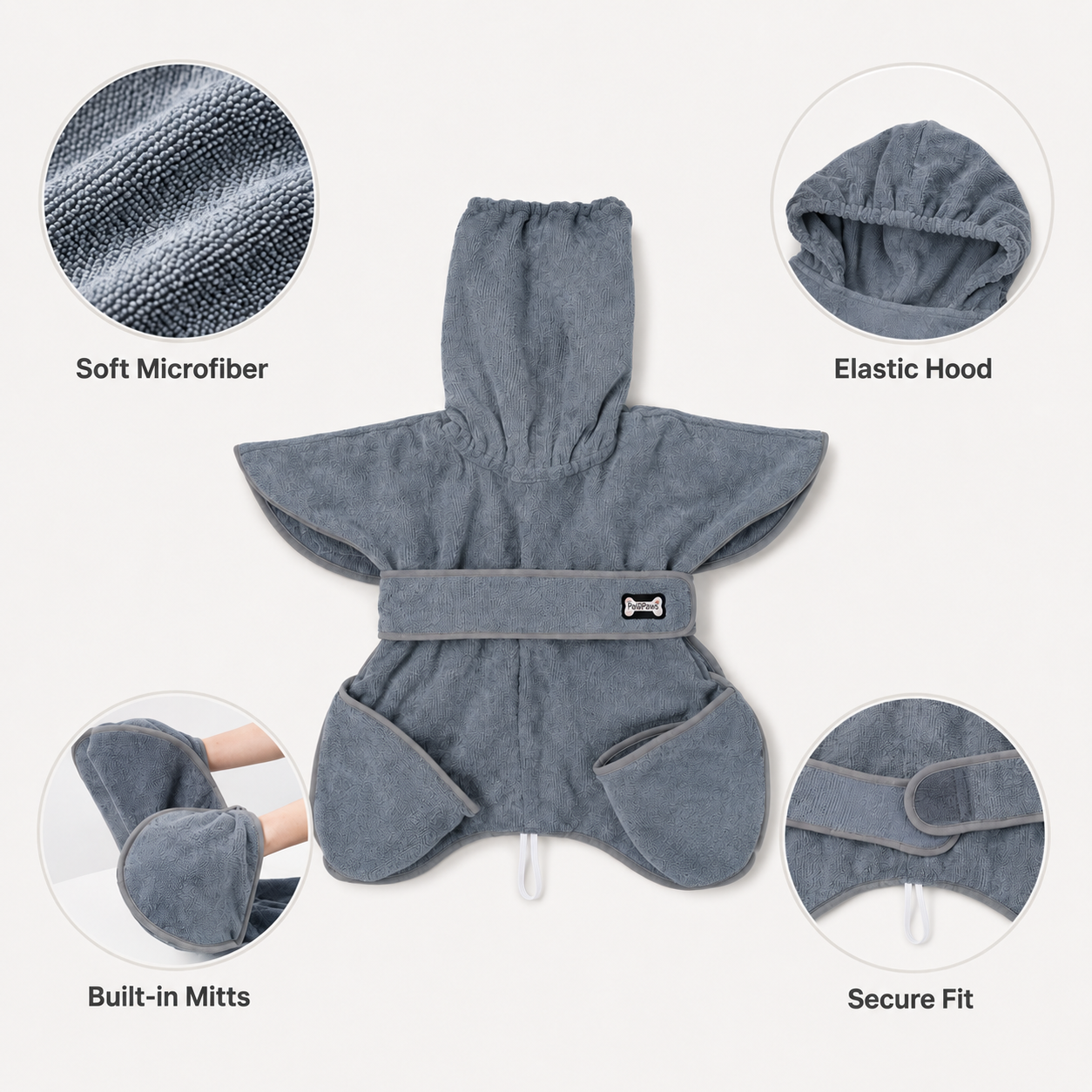 PathPaws Quick-Dry Dog Robe